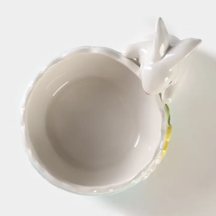 Конфетница Доляна &laquo;Зайка&raquo;, 250 мл, доломит, голубая