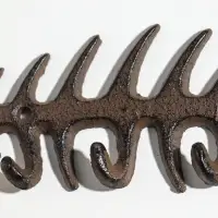 Крючки настенные &laquo;Рыбий скелет&raquo;, ключница декоративная, чугун, 19.7&times;6.5&times;1.5 см