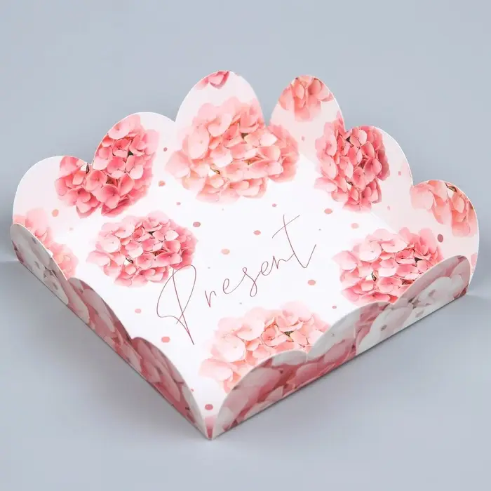 Коробка для печенья, кондитерская упаковка с пластиковой крышкой, Present, 10.5 х 10.5 х 3 см Коробка для печенья, кондитерская упаковка с пластиковой крышкой, Present, 10.5 х 10.5 х 3 см