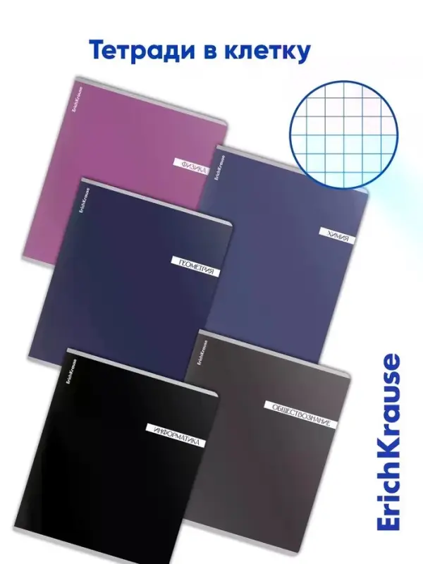 Комплект тетрадей 48 листов в клетку/линейку ErichKrause CoverPro Photon, 12 штук
