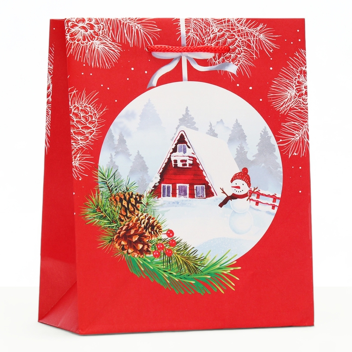 Новый год. Пакет подарочный Новый год. Пакет подарочный "Новгодний шар", 18 х 22,3 х 10 см.