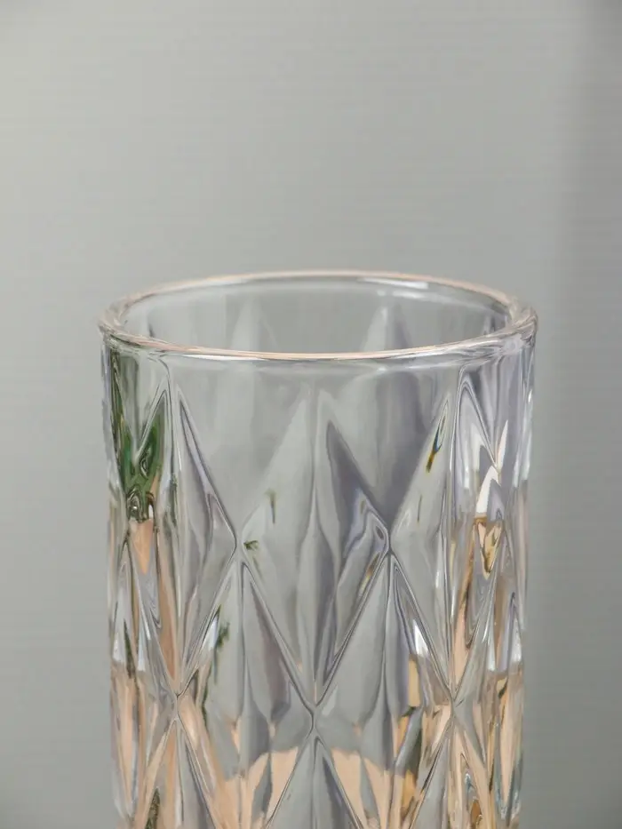 Ваза &laquo;Шерри&raquo;, крупные ромбы, 23.5&times;9.5 см, стекло, прозрачная