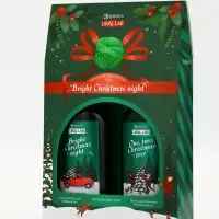 Подарочный набор новогодний: гель для душа, пена для ванны и мочалка, URAL LAB Подарочный набор новогодний: гель для душа, пена для ванны и мочалка, URAL LAB