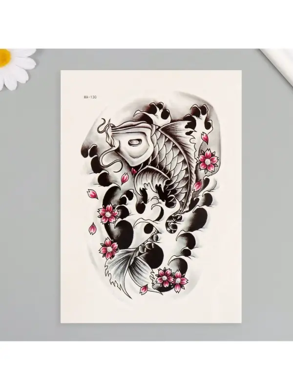 Переводная тату на тело цветная &laquo;Сом&raquo;, 26.1&times;14.6 см