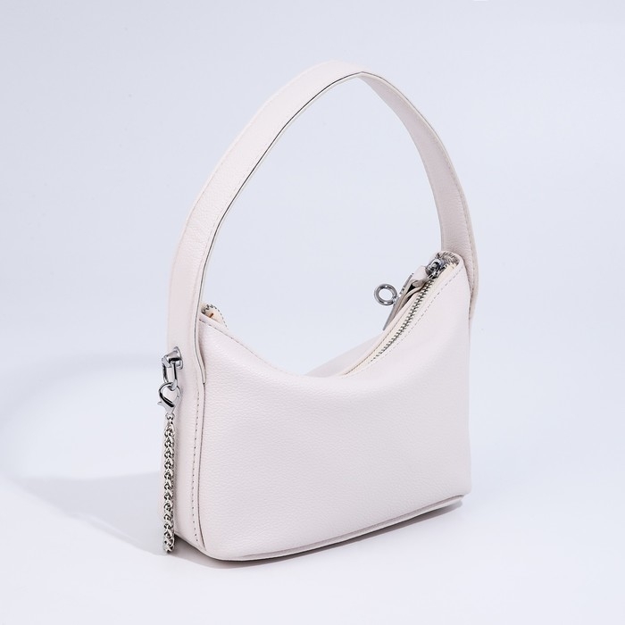 Сумка-багет на молнии, цепочка, цвет белый Сумка-багет на молнии, цепочка, цвет белый