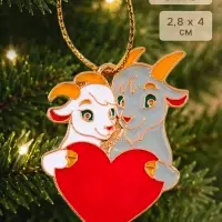 Ёлочная игрушка &laquo;Влюбленные&raquo;, 2.8&times;4 см