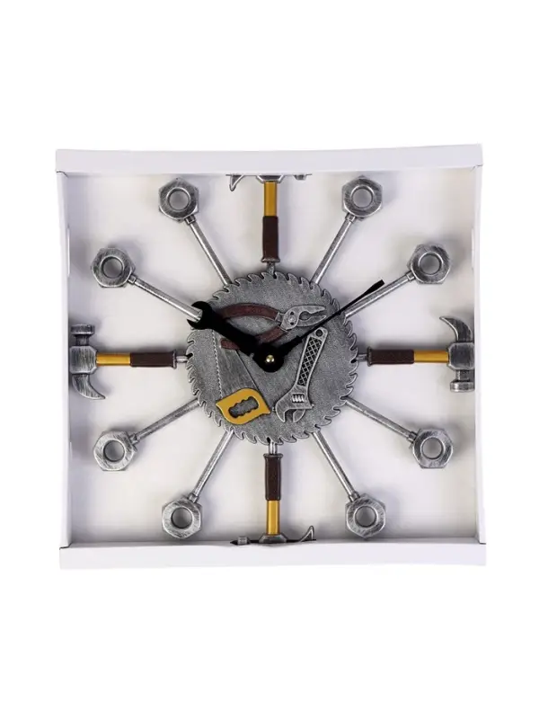 Часы настенные интерьерные &laquo;Инструменты&raquo;, бесшумные, плавный ход, d=16 см, 37&times;37 см, от батарейки 1&times;АА