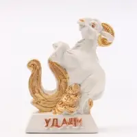Фигурка декоративная &laquo;Коза с подковой на удачу&raquo;, 6&times;5&times;3 см, белая