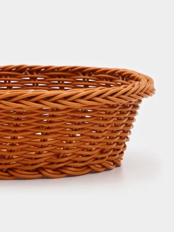 Корзинка для фруктов и хлеба Доляна &laquo;Капучино&raquo;, 21&times;7 см, пластик, плетёная, коричневая