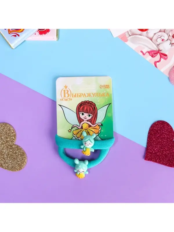 Резинка для волос «Маленькая радость», набор 2 шт., пчёлка, 3.5 см, зелёная Резинка для волос «Маленькая радость», набор 2 шт., пчёлка, 3.5 см, зелёная