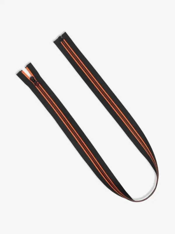 Молния &laquo;Трактор&raquo;, №5, разъёмная, замок автомат, 80 см, чёрная, оранжевая