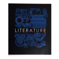 Тетрадь предметная 48 листов в линейку Calligrata, «СуперНеон. Литература», обложка мелованный картон