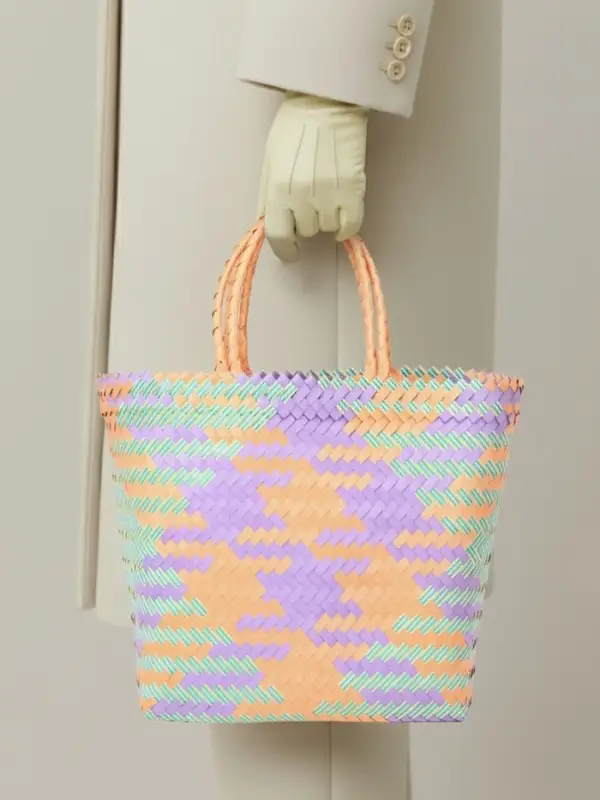 Сумка плетёная, 20&times;10&times;30 см, пластик, разноцветная