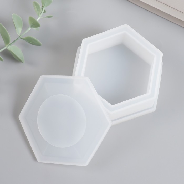 Молд силикон Молд силикон "Шкатулка шестигранная" с крышкой 9,2х9,2х5 см