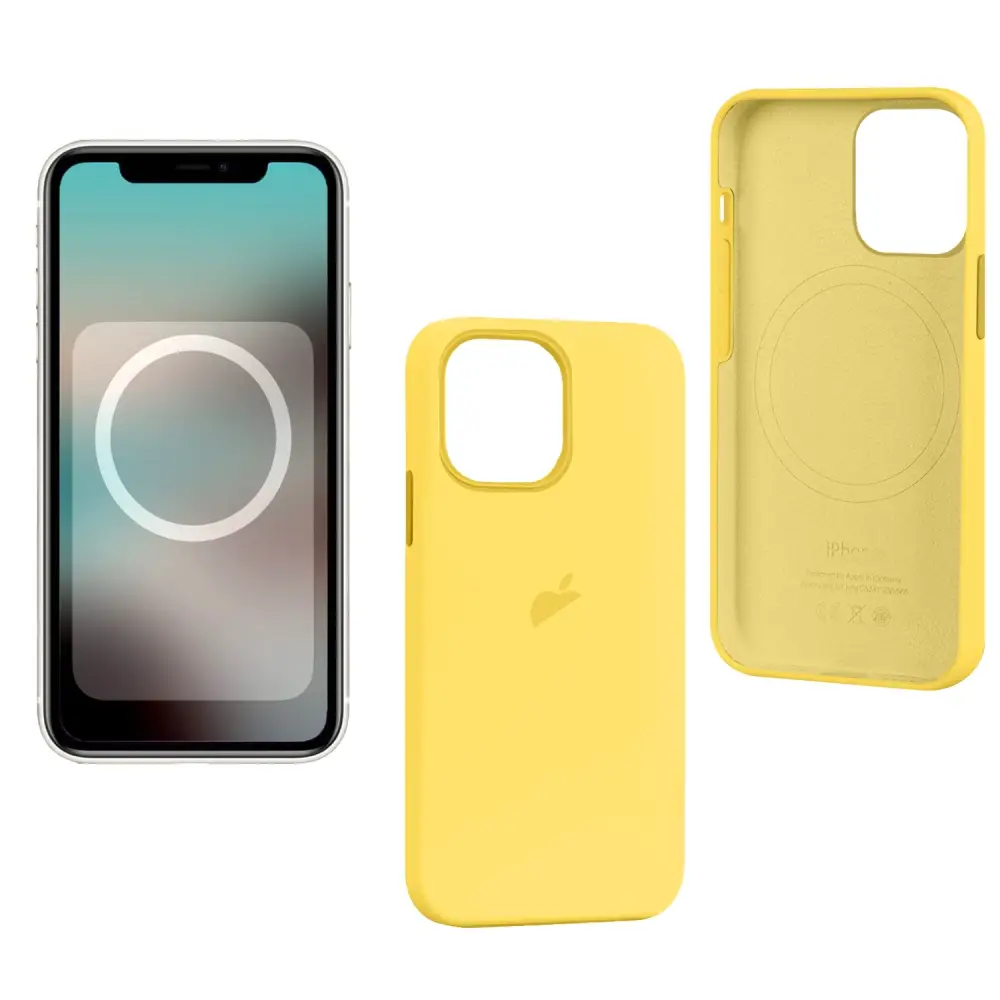 Чехол iPh 13 Pro Max Silicon Case 100% ORG Lemon Zest (MagSafe + анимация NFC) c LOGO