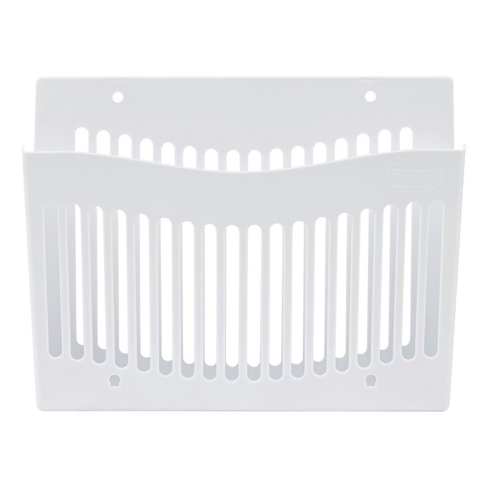 Настенный лоток для бумаг Стамм, 26 х 10 х 34 см, пластиковый, белый