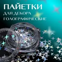 Пайетки для декора «Звёздная ночь», голографические, серебристый