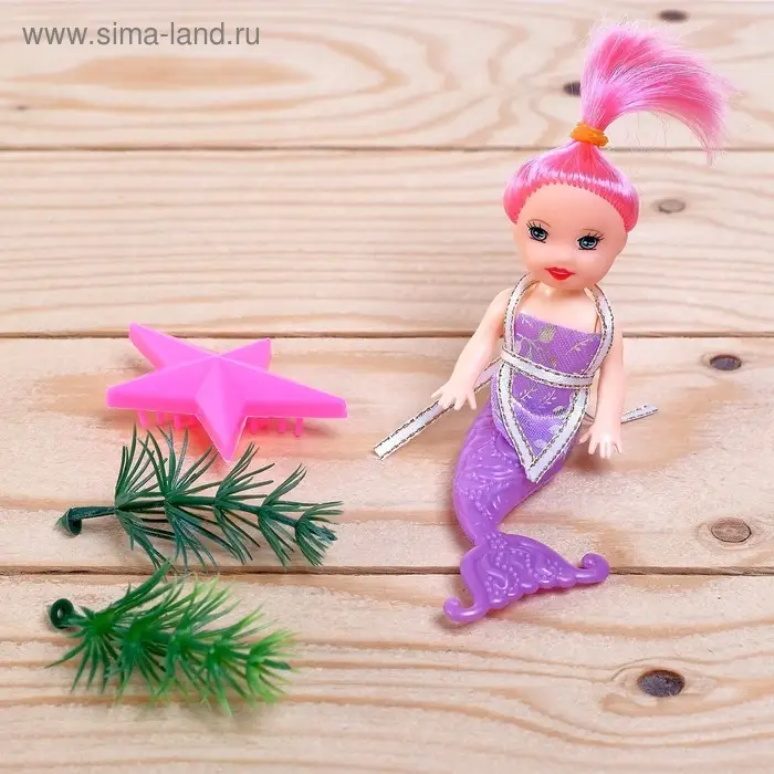 Русалочка «Амура» с малышкой, с аксессуарами, цвета МИКС, в пакете Русалочка «Амура» с малышкой, с аксессуарами, цвета МИКС, в пакете