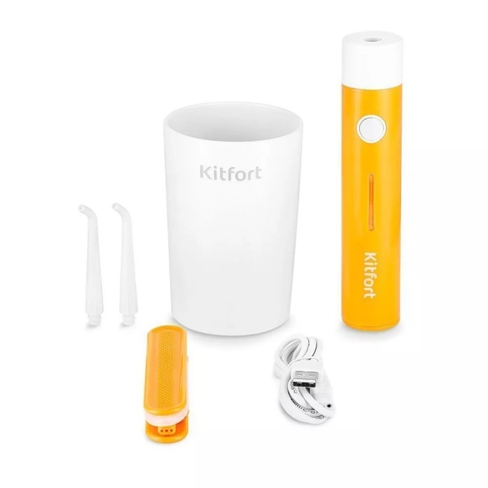 Ирригатор Kitfort КТ-2957-4, портативный, 320 мл, 3 режима, 2 насадки, от АКБ, бело/оранж. Ирригатор Kitfort КТ-2957-4, портативный, 320 мл, 3 режима, 2 насадки, от АКБ, бело/оранж.