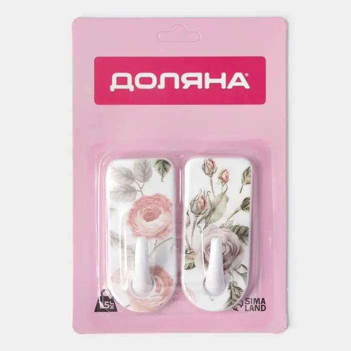 Крючки самоклеящиеся Доляна &laquo;Цветы&raquo;, 2 шт., МИКС