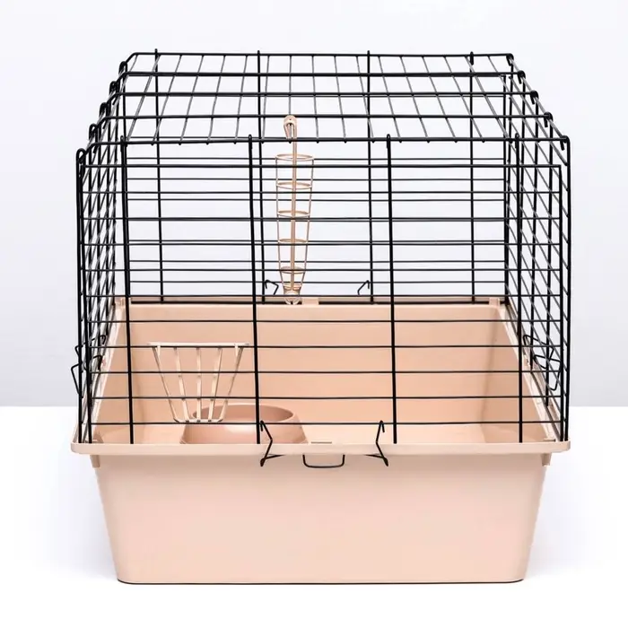 Клетка для кроликов, морских свинок &laquo;Пижон&raquo; №4 складная, 80&times;50&times;47 см, бежевая