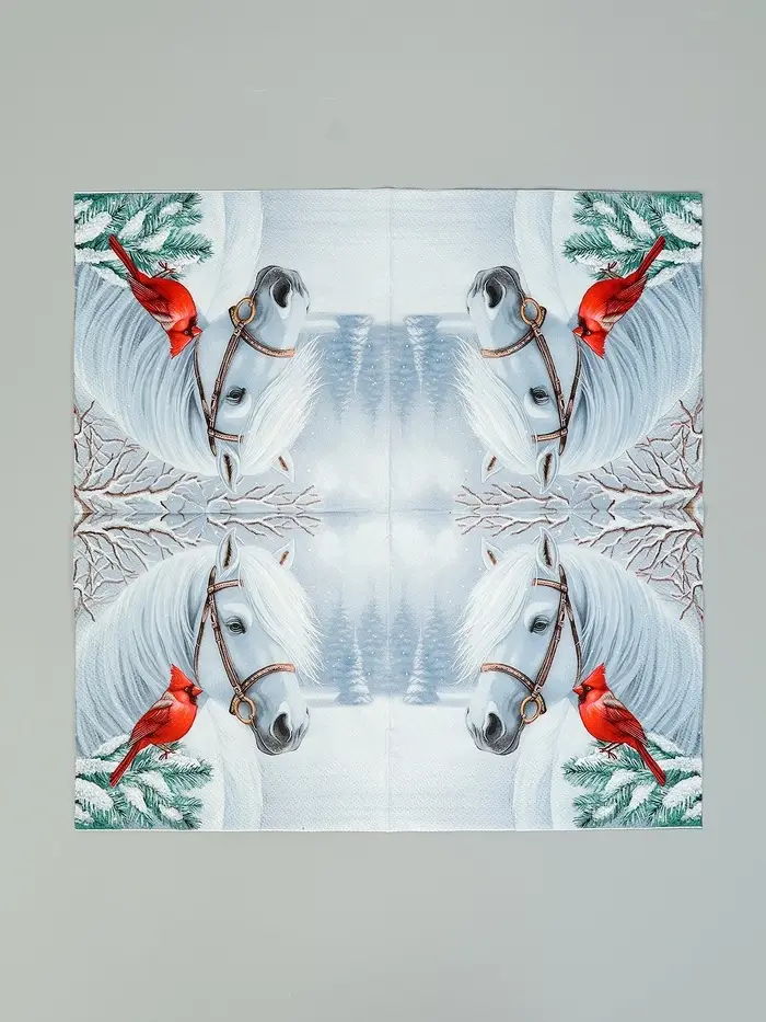 Салфетки бумажные трёхслойные «Волшебная лошадь», 33х33, 20шт