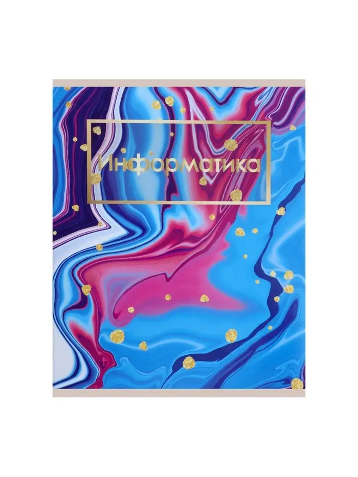 Предметная тетрадь по информатике Calligrata &laquo;Мрамор светлый&raquo;, 48 листов, в клетку, со справочным материалом, обложка из мелованного картона