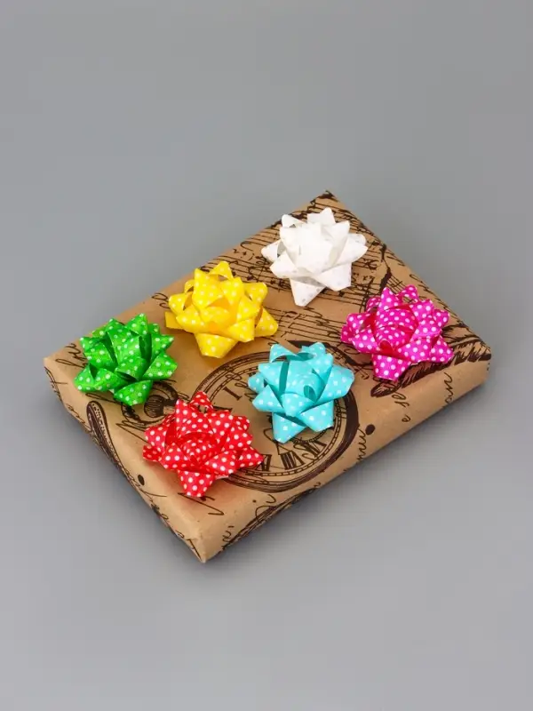 Подарочный Бант - звезда №5, для упаковки подарков, набор 50 шт., МИКС