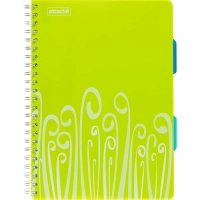Бизнес-тетрадь А4,140 л,пласт обл, с разд,спир,ATTACHE FANTASY,салат