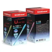 Ручка шариковая ErichKrause U-108 Spring Stick, игольчатый узел 0.7 мм, чернила синие, супермягкое письмо, МИКС