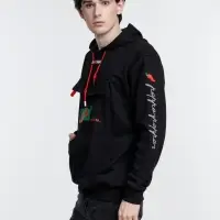 Худи унисекс с карманом на груди Chest Pocket, черное, размер XL/2XL