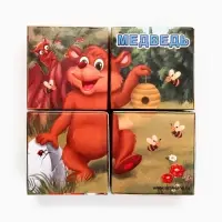 Кубики &laquo;Лесные животные&raquo;, по методике Монтессори, 4 шт., 3+