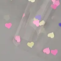 Пленка для цветов "Сердечки конфетти", микс, 0,7 х 7,6 м, 40 мкм, 200 гр