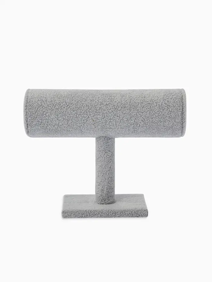 Подставка для часов, браслетов, цепочек &laquo;Мини&raquo;, флок, 16&times;6&times;14 см, d=5 см, цвет серый