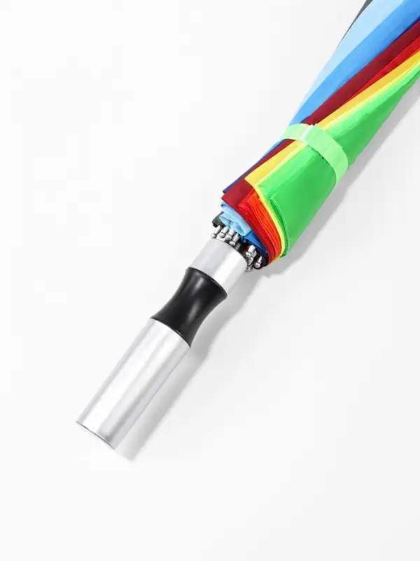 Зонт - трость полуавтоматический &laquo;Радужное настроение&raquo;, 16 спиц, R=48/55 см, d=96 см, разноцветный