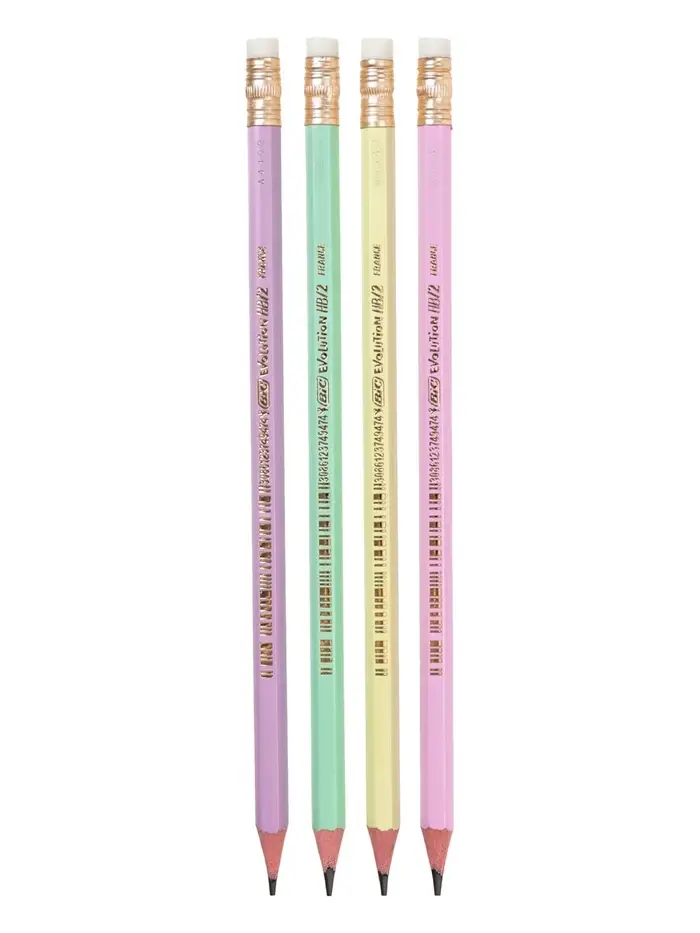 Карандаш чернографитный BIC HB Evolution &laquo;Пастель&raquo;, пластиковый, с ластиком