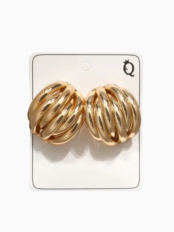 Серьги металл &laquo;Кольца&raquo;, 6 рядов, тренд, цвет золото