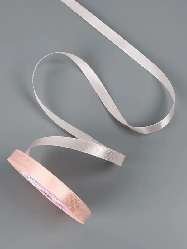 Лента атласная, 10 мм, 23±1 м, пастельно-розовая Лента атласная, 10 мм, 23±1 м, пастельно-розовая