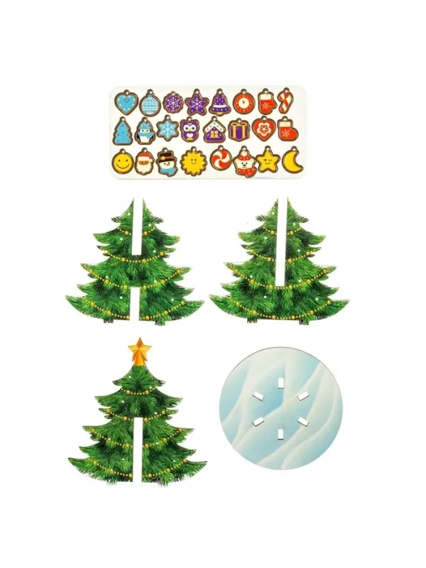 Модель из дерева WoodLand Toys &laquo;Ёлка сборная. Новогодние украшения&raquo;