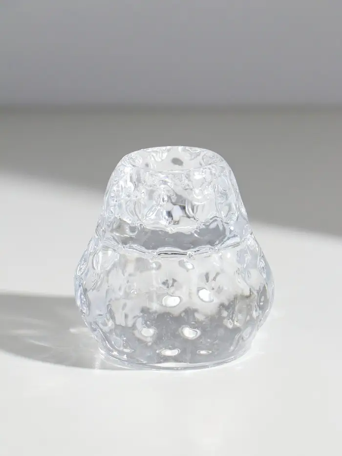 Подсвечник стекло на 1 свечу "Бутон. Лёд" прозрачный d=3,5 см 6х6х6 см