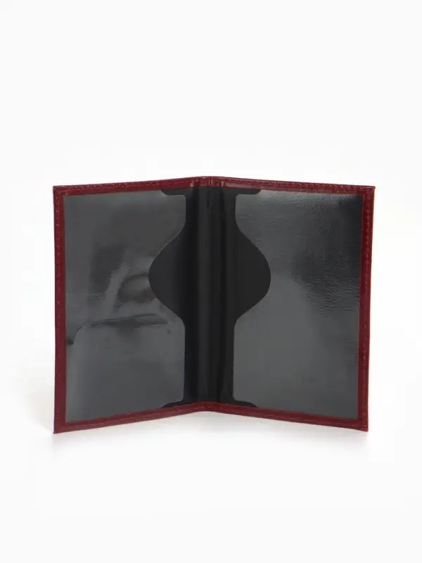 Обложка для паспорта, с гербом, бордовая