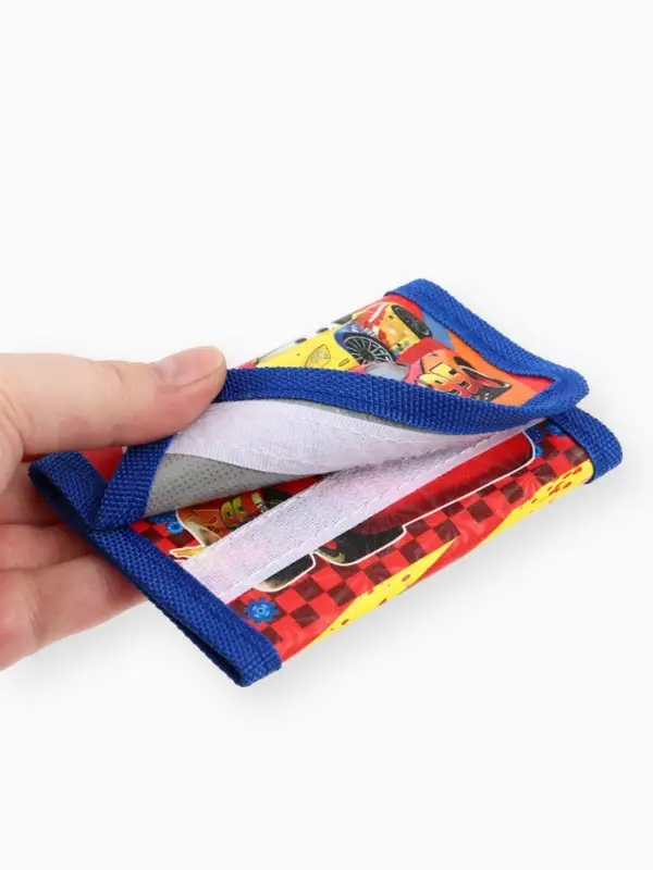 Кошелек детский на липучке &laquo;Тачки&raquo; синий 9&times;9&times;1