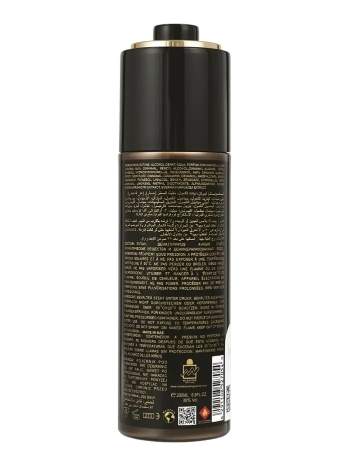 Дезодорант парфюмированный Milestone MONARCH PARIS RED TOBACCO VANILLA unisex, 200 мл