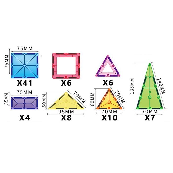 Конструктор магнитный «Геометрические фигуры», 82 детали Конструктор магнитный «Геометрические фигуры», 82 детали