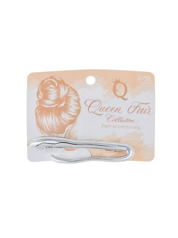 Заколка - автомат для волос QF &laquo;Рокси&raquo; изгиб, 8 см, серебро