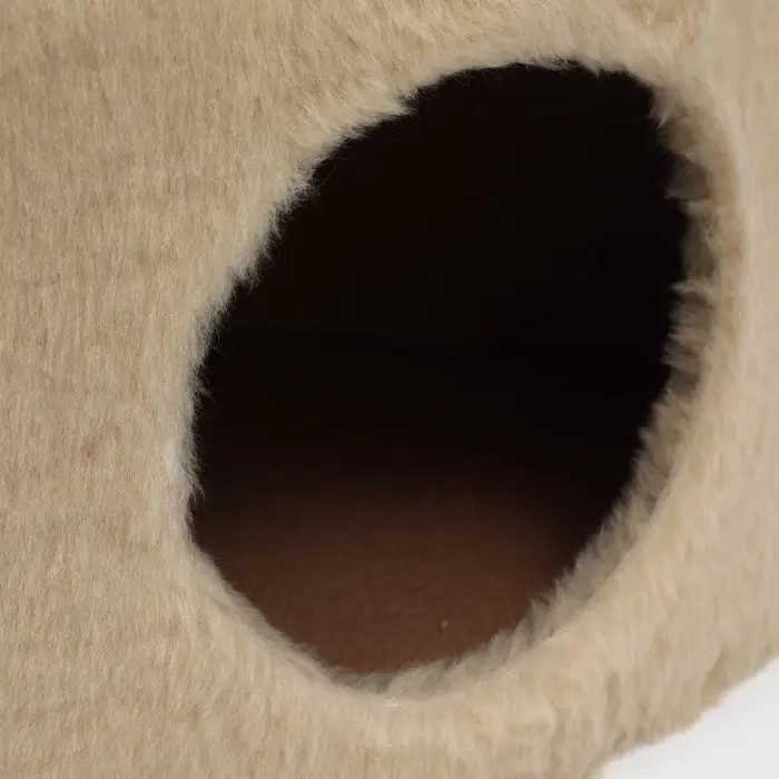 Домик для животных угловой, 35&times;35&times;64 см, джут, бежевый