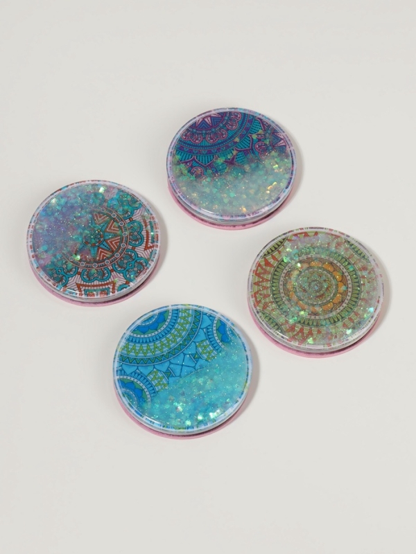 Зеркало складное «Мандала», d = 7,2 см, с увеличением, цвет МИКС