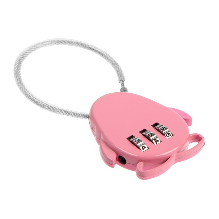 Замок навесной кодовый, Замок навесной кодовый, "Пингвин", розовый