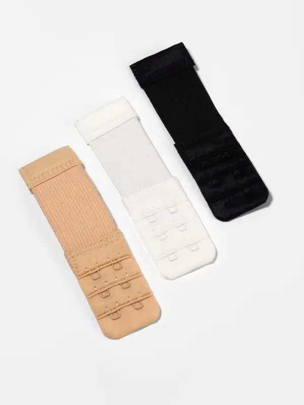 Застёжка-удлинитель для бюстгальтера TEIRA, 3 ряда 2 крючка, с резинкой, 10.5&times;3.2 см, набор 3 шт.