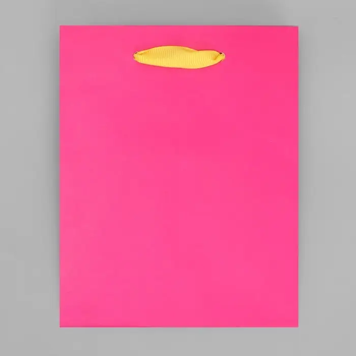 Пакет подарочный двухцветный, упаковка, «Жёлтый-розовый», S 12 х 15 х 5.5 см